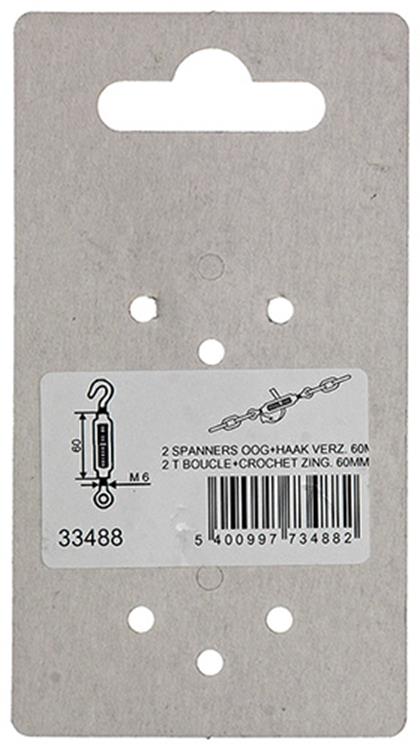 Mack 1008458 - 2 spanners oog + haak m6 x 60mm verzinkt | 10 stuks
