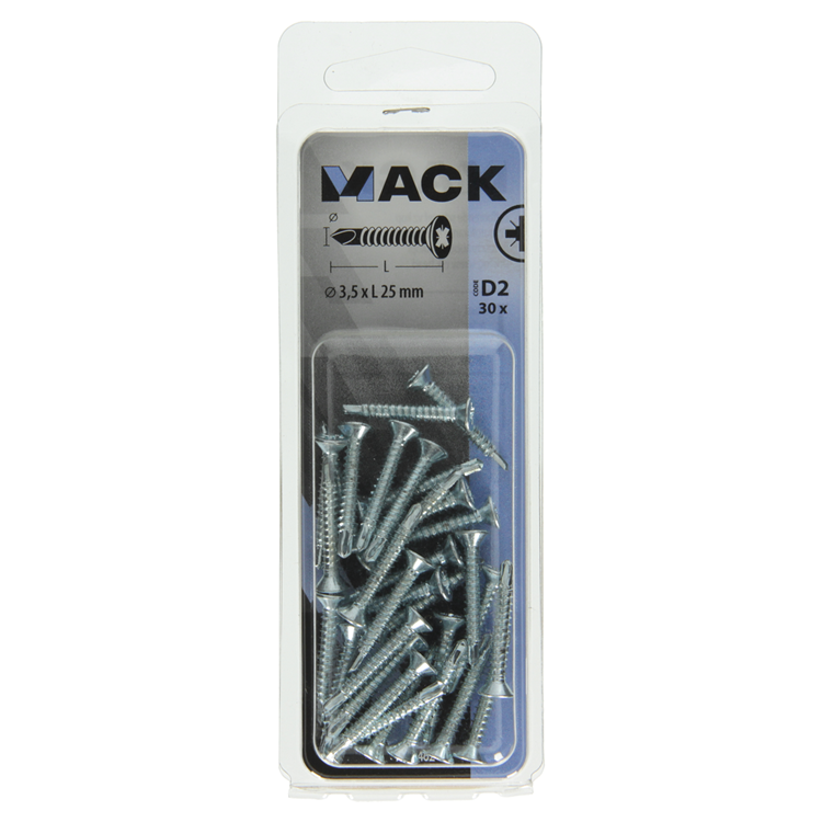 Mack 1017462 - zelfborende schroef vz kop verz. 30 st 3,5 x 25 mm | 10 stuks