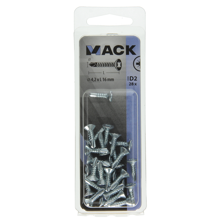 Mack 1017463 - zelfborende schroef vz kop verz. 28 st 4,2 x 16 mm | 10 stuks