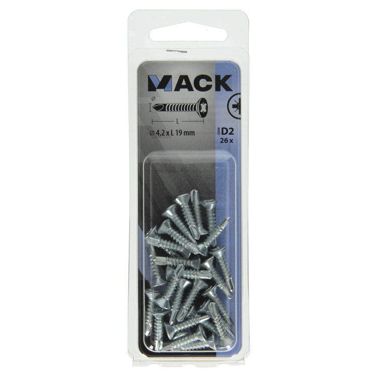 Mack 1017464 - zelfborende schroef vz kop verz. 26 st 4,2 x 19 mm | 10 stuks