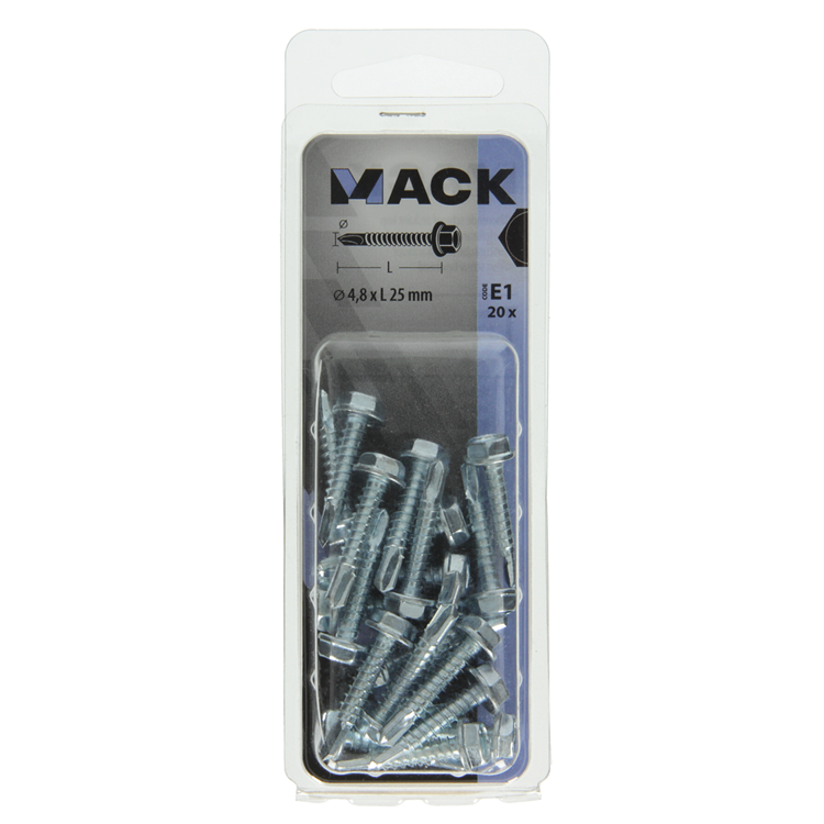 Mack 1017477 - zelfborende schroef zesk.kop verz. 20st 4,8 x 25 mm | 10 stuks