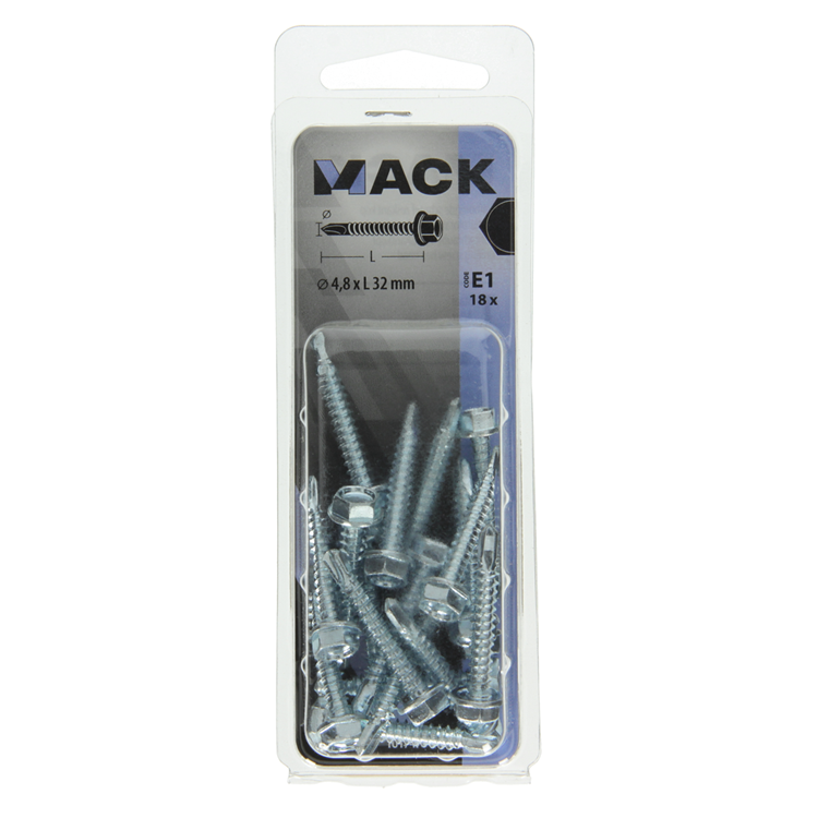 Mack 1017478 - zelfborende schroef zesk.kop verz. 18st 4,8 x 32 mm | 5 stuks