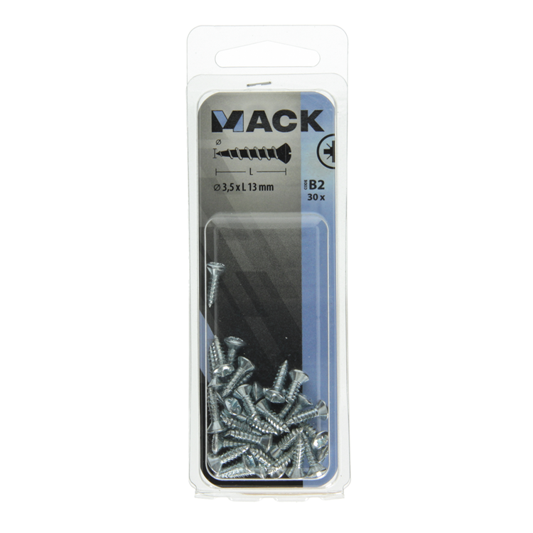 Mack 1017483 - zelftappende schroef bvk verz.30 st 3,5 x 13 mm | 10 stuks