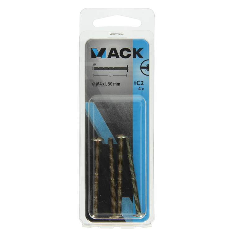 Mack 1017532 - afbreek-metaalschroef verz. 4 st m4 x 50 mm | 10 stuks