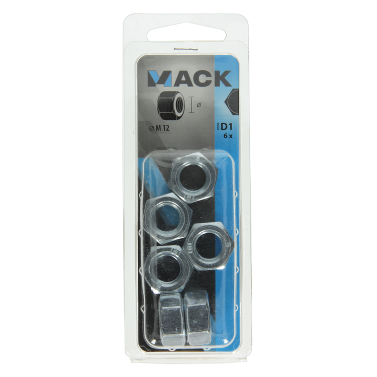 Mack 1017679 - zeskant moer staal verzinkt 6 st m 12 | 10 stuks