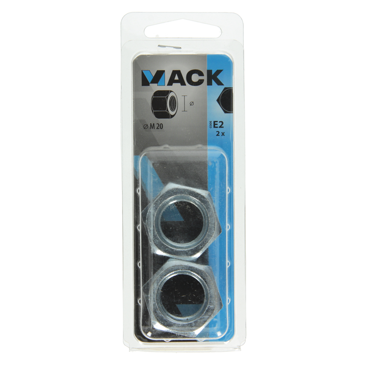 Mack 1017683 - zeskant moer staal verzinkt 2 st m 20 | 5 stuks