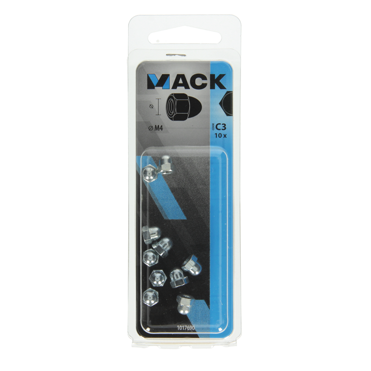 Mack 1017690 - zeskant dopmoer staal verzinkt10 st m4 | 10 stuks