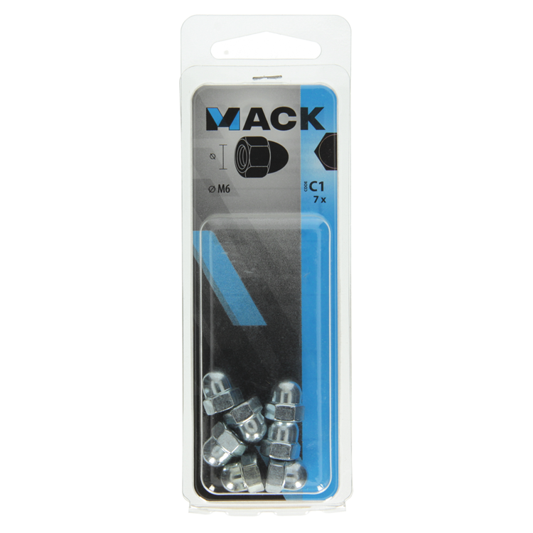 Mack 1017692 - zeskant dopmoer staal verzinkt7 st m6 | 10 stuks