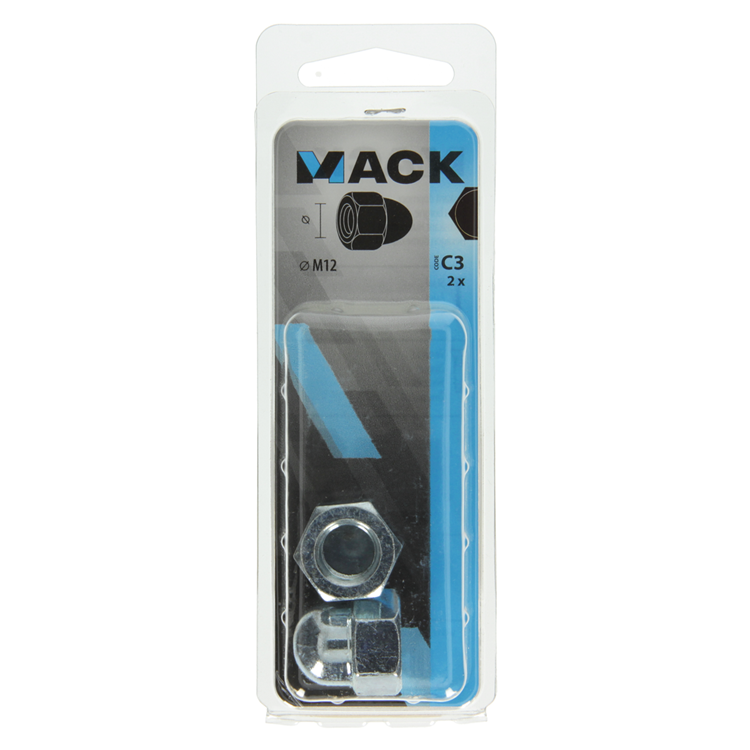 Mack 1017695 - zeskant dopmoer staal verzinkt2 st m12 | 10 stuks