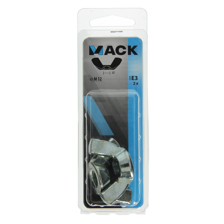Mack 1017701 - vleugelmoer staal verzinkt 2 st m12 | 5 stuks