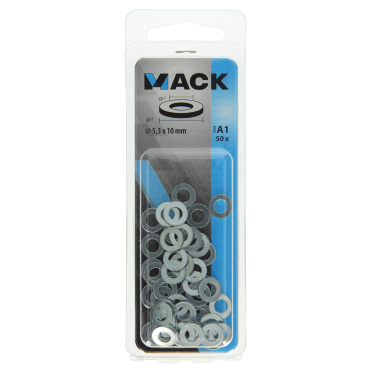 Mack 1017713 - sluitring staal verzinkt 50 st 5,3 x 10 mm | 10 stuks