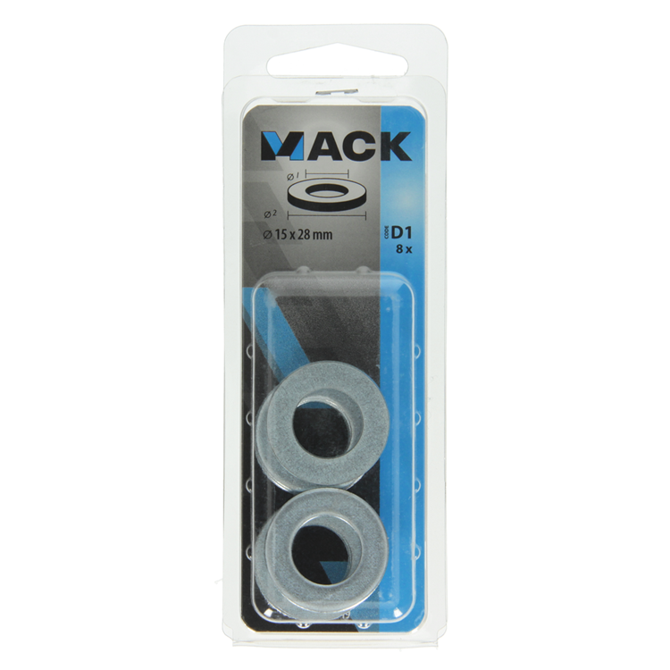 Mack 1017719 - sluitring staal verzinkt 8 st 15 x 28 mm | 10 stuks