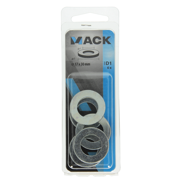 Mack 1017720 - sluitring staal verzinkt 6 st 17 x 30 mm | 10 stuks