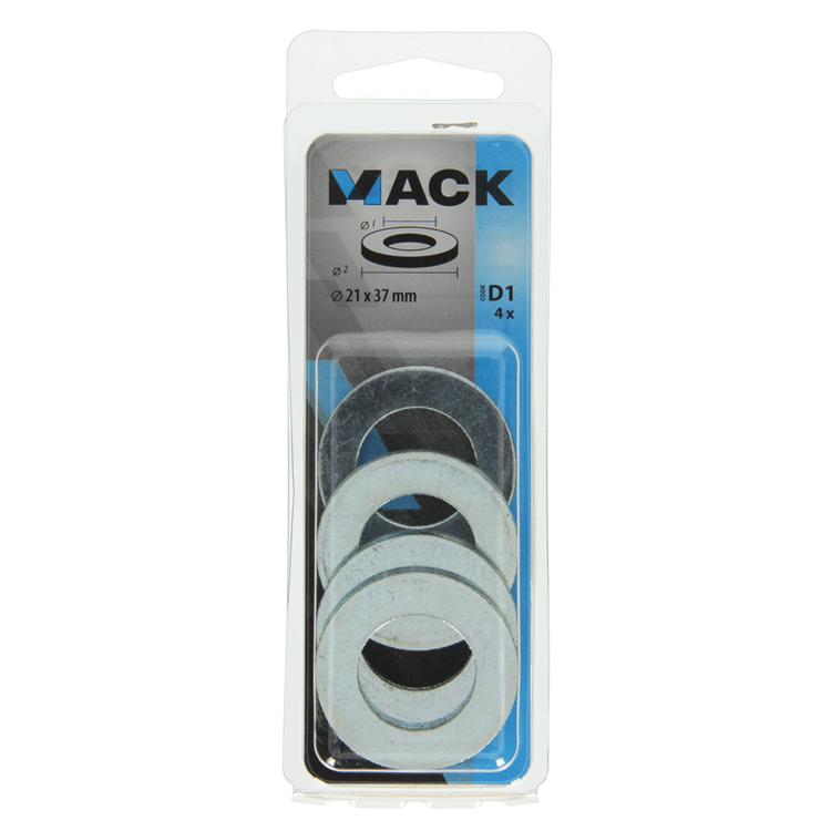 Mack 1017722 - sluitring staal verzinkt 4 st 21 x 37 mm | 10 stuks