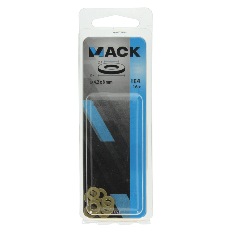 Mack 1017723 - sluitring messing 16 st 4,2 x 8 mm | 10 stuks