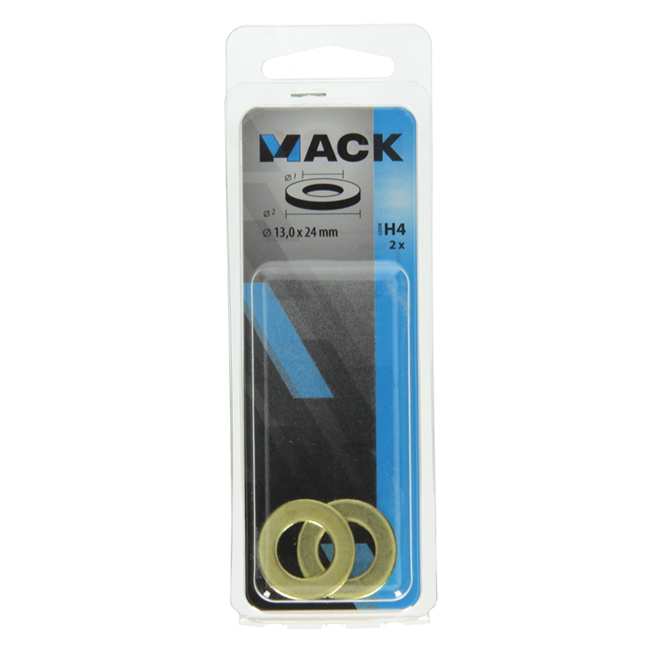 Mack 1017728 - sluitring messing 2 st 13,0 x 24 mm | 10 stuks