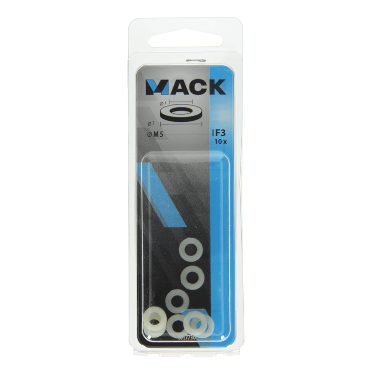 Mack 1017730 - sluitring nylon 10 st m5 | 10 stuks