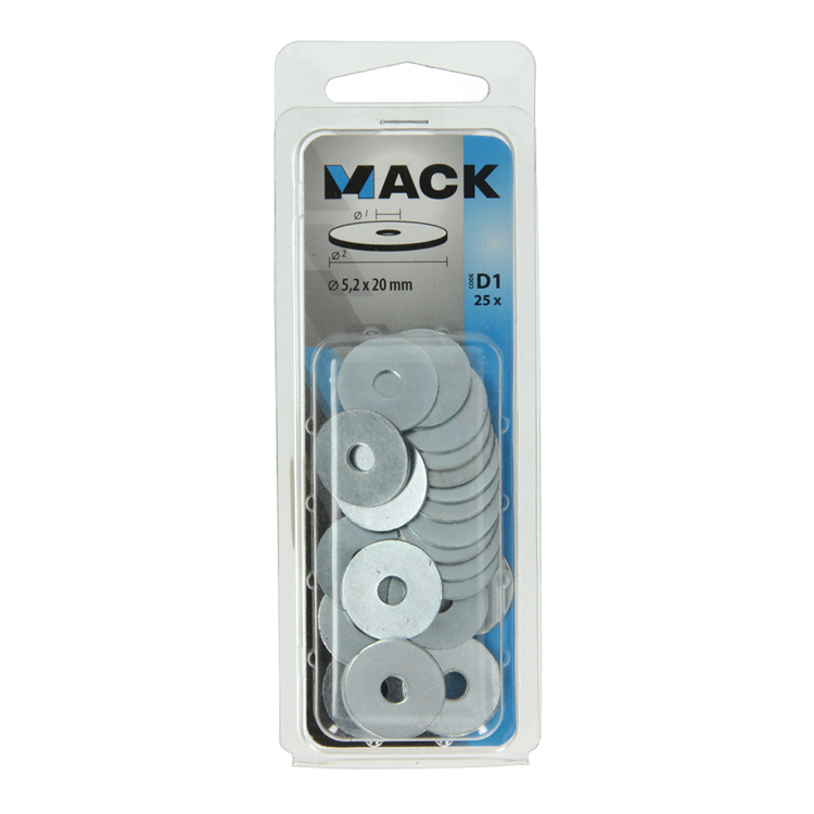 Mack 1017736 - carrosserie sluitring verzinkt25 st 5,2 x 20 mm | 10 stuks
