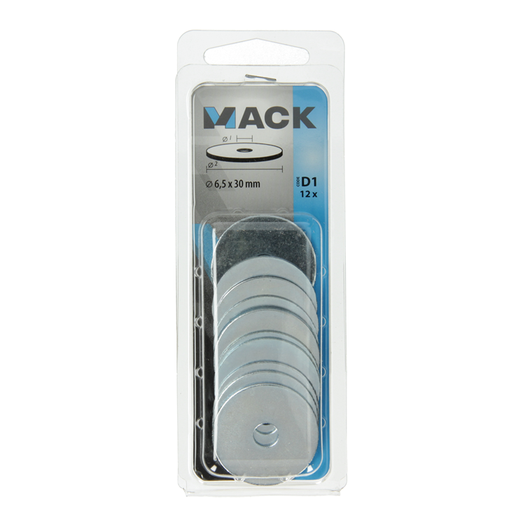 Mack 1017739 - carrosserie sluitring verzinkt12 st 6,5 x 30 mm | 10 stuks