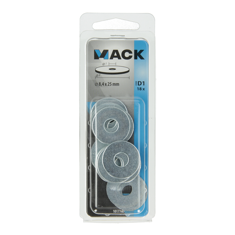 Mack 1017740 - carrosserie sluitring verzinkt18 st 8,4 x 25 mm | 10 stuks