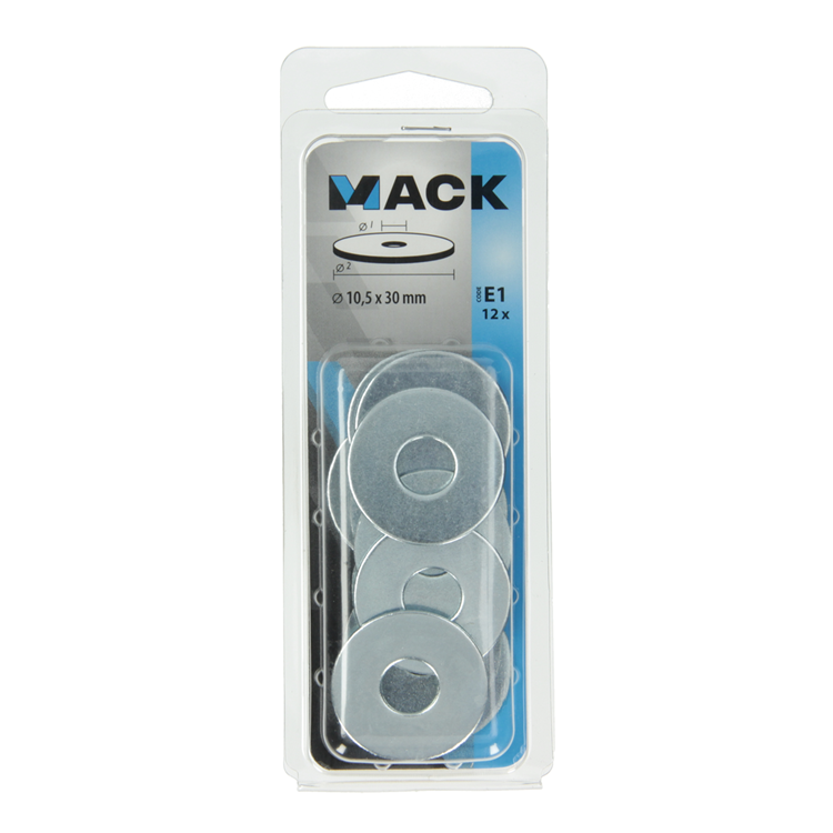 Mack 1017742 - carrosserie sluitring verzinkt12 st 10,5 x 30 mm | 10 stuks