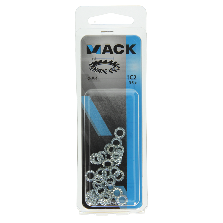 Mack 1017747 - tandveerring staal verzinkt 35 st m4 | 10 stuks