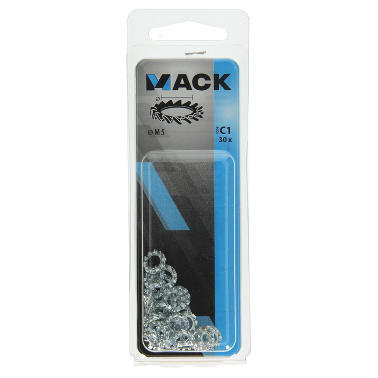 Mack 1017748 - tandveerring staal verzinkt 30 st m5 | 10 stuks