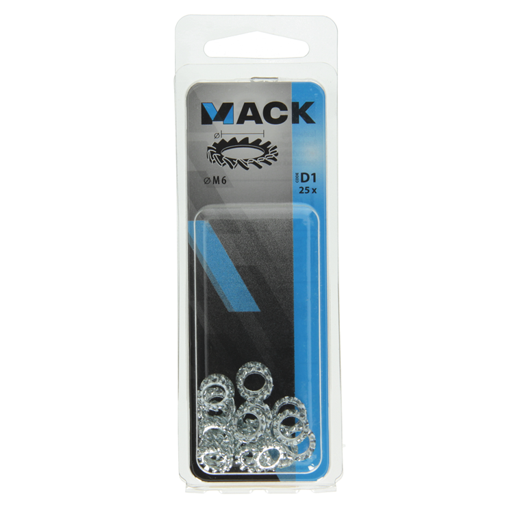 Mack 1017749 - tandveerring staal verzinkt 25 st m6 | 10 stuks