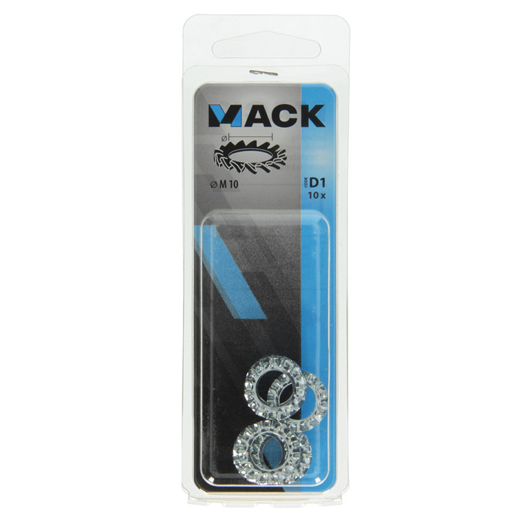 Mack 1017751 - tandveerring staal verzinkt 10 st m10 | 10 stuks