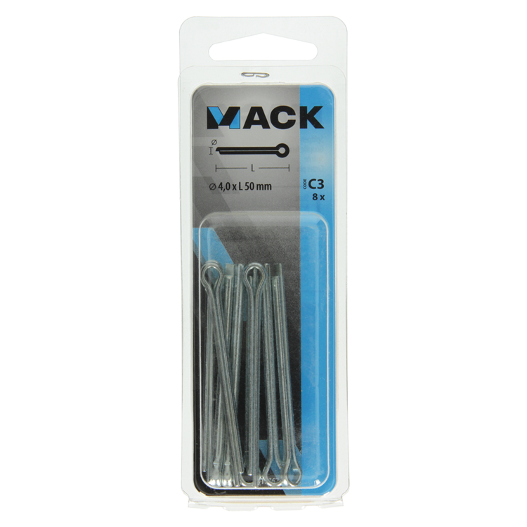 Mack 1017767 - splitpen staal verzinkt 8 st 4,0 x 50 mm | 10 stuks