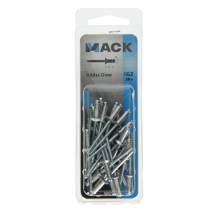 Mack 1020299 - 28 blindnieten alu 4,0x12mm | 5 stuks