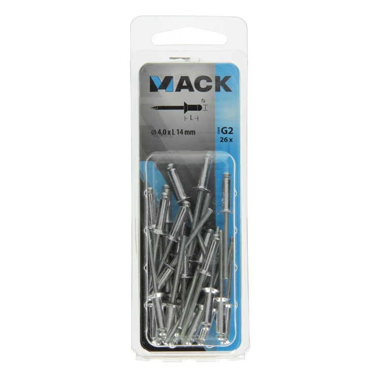 Mack 1020300 - 26 blindnieten alu 4,0x14mm | 5 stuks