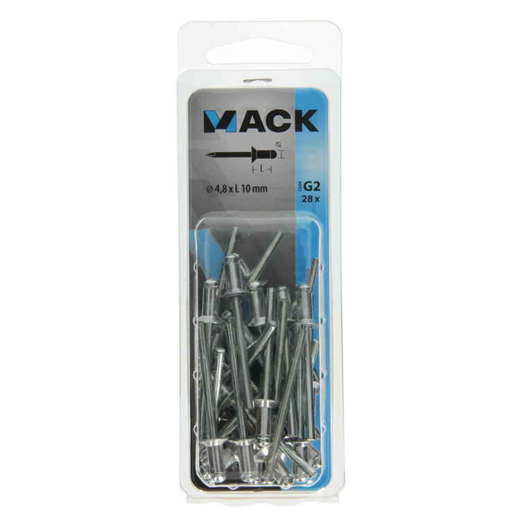 Mack 1020302 - 28 blindnieten alu 4,8x10mm | 5 stuks