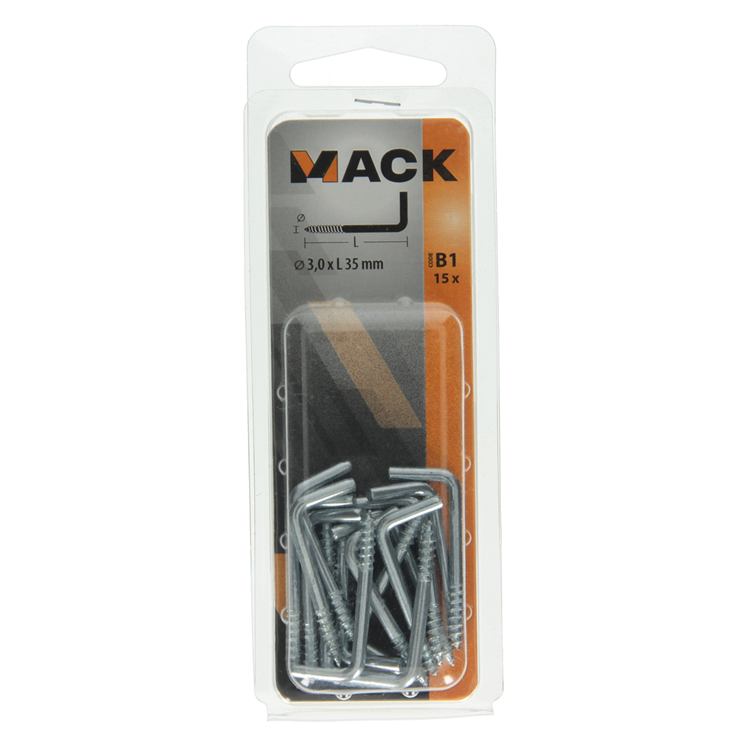 Mack 1017818 - schroefduim staal verzinkt 15 st 3,0 x 35 mm | 10 stuks
