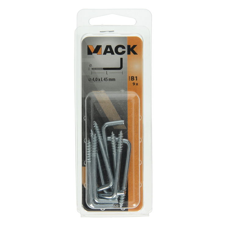 Mack 1017820 - schroefduim staal verzinkt 9st 4,0 x 45 mm | 10 stuks