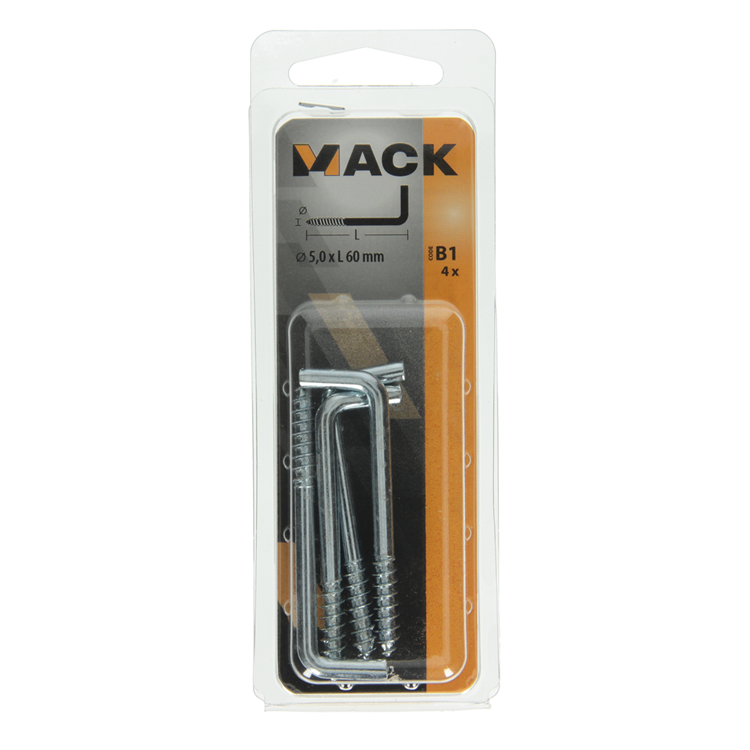 Mack 1017822 - schroefduim staal verzinkt 4st 5,0 x 60 mm | 10 stuks