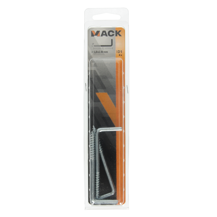 Mack 1017823 - schroefduim staal verzinkt 4st 5,0 x 80 mm | 5 stuks