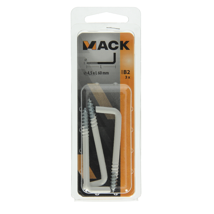 Mack 1017829 - schroefduim staal wit 3 st 4,5 x 60 mm | 10 stuks