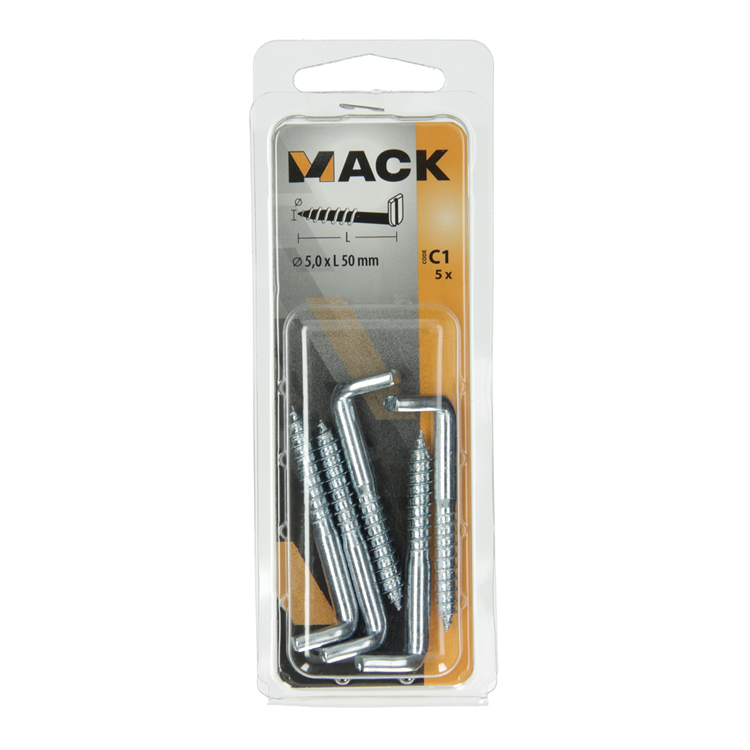 Mack 1017831 - schroefduim met gleuf staal verz. 5 st 5,0 x 50 mm | 10 stuks