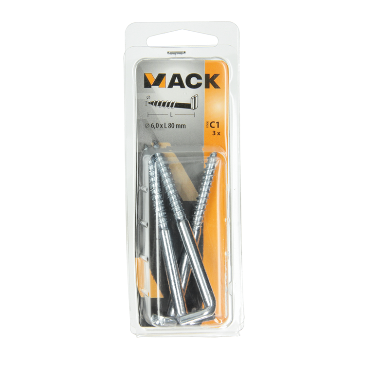 Mack 1017833 - schroefduim met gleuf staal verz. 3 st 6,0 x 80 mm | 10 stuks