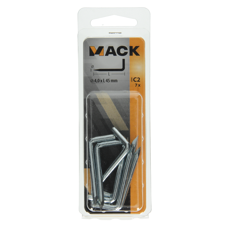 Mack 1017841 - puntduim staal verzinkt 7 st 4,0 x 45 mm | 10 stuks