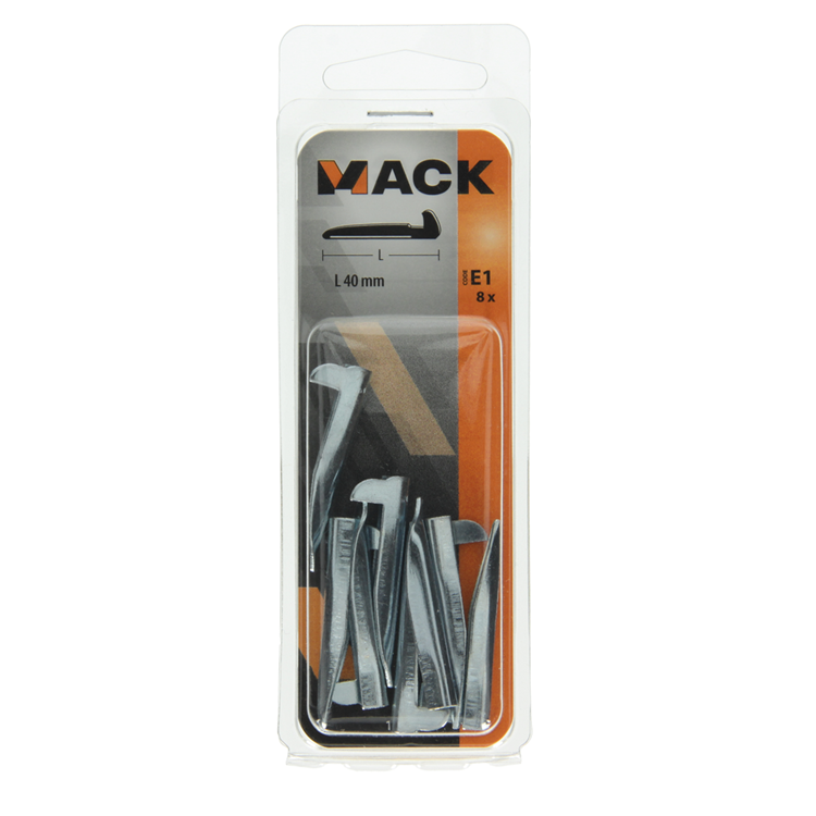 Mack 1019709 - wandhaak staal blauw gehard 8 st 40 mm | 10 stuks