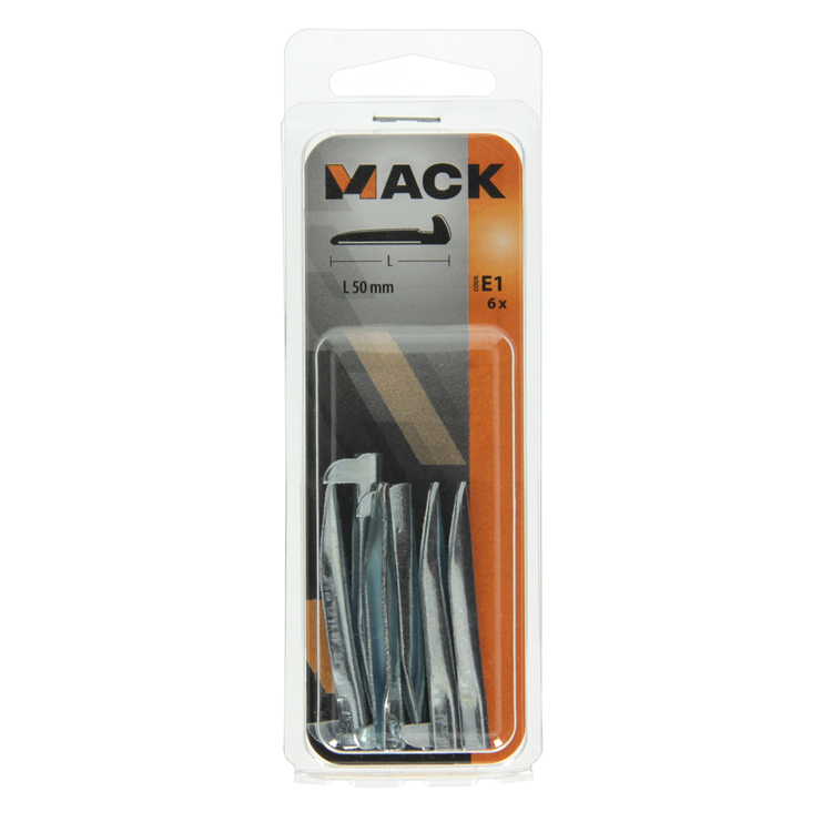 Mack 1019710 - wandhaak staal blauw gehard 6 st 50 mm | 10 stuks
