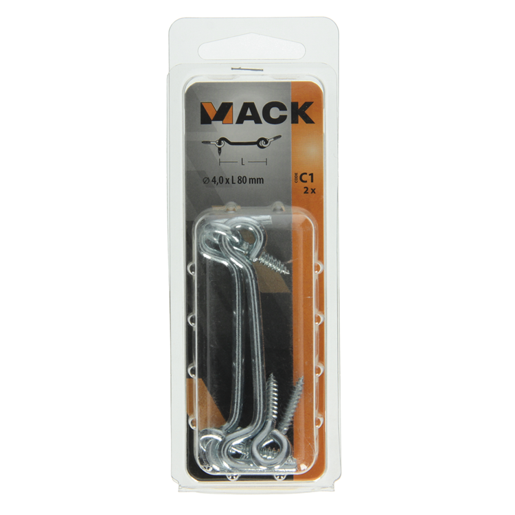 Mack 1017849 - windhaak staal verzinkt 2 st 4,0 x 80 mm | 5 stuks