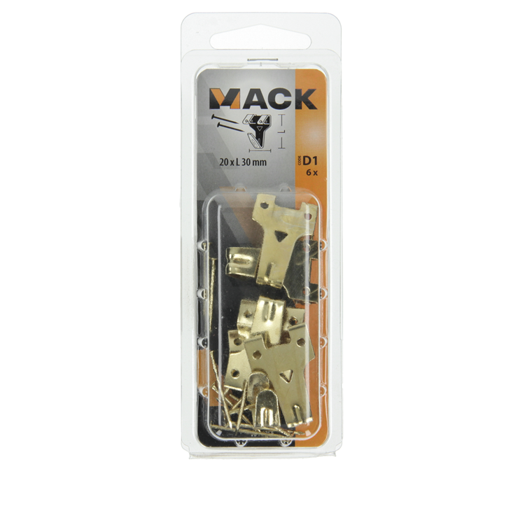 Mack 1017855 - kaderhaak staal vermessingd 6 st 20 x 30 mm | 5 stuks