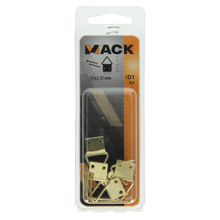 Mack 1017859 - kaderhanger staal vermessingd 5 st 13 x 25 mm | 10 stuks