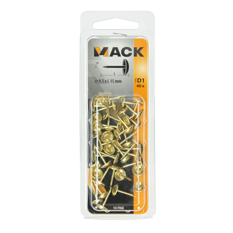 Mack 1017862 - garniernagel staal vermesingd 40 st 9,5 x 15 mm | 10 stuks