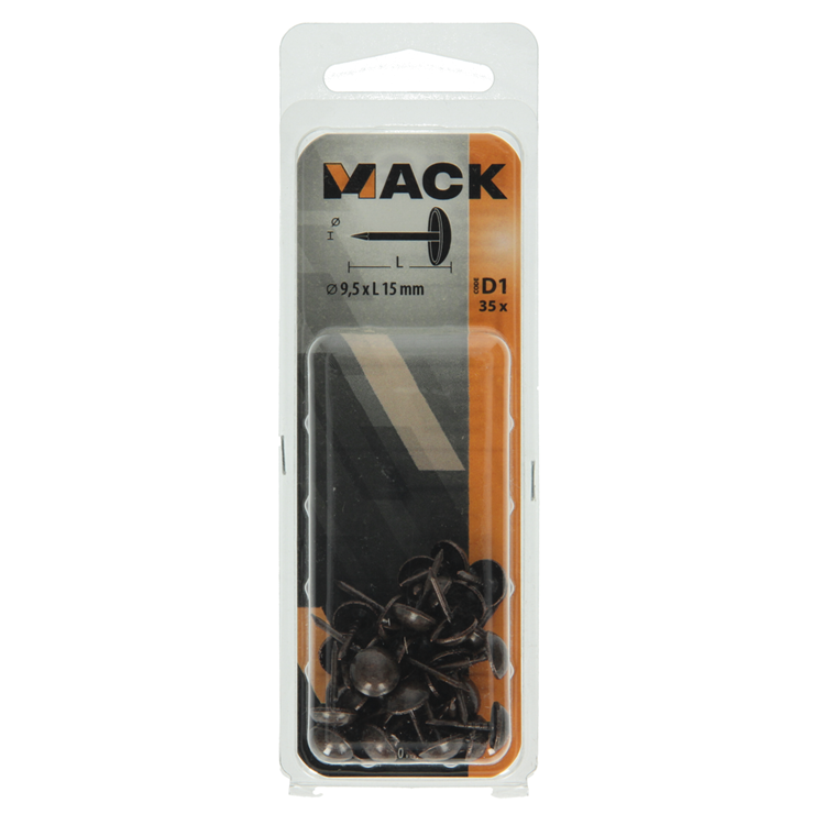 Mack 1017864 - garniernagel staal verbronsd 35 st 9,5 x 15 mm | 10 stuks