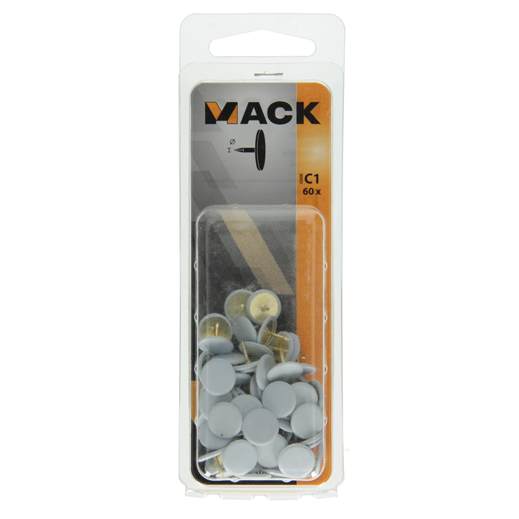 Mack 1017867 - duimspijker staal wit 60 st | 10 stuks