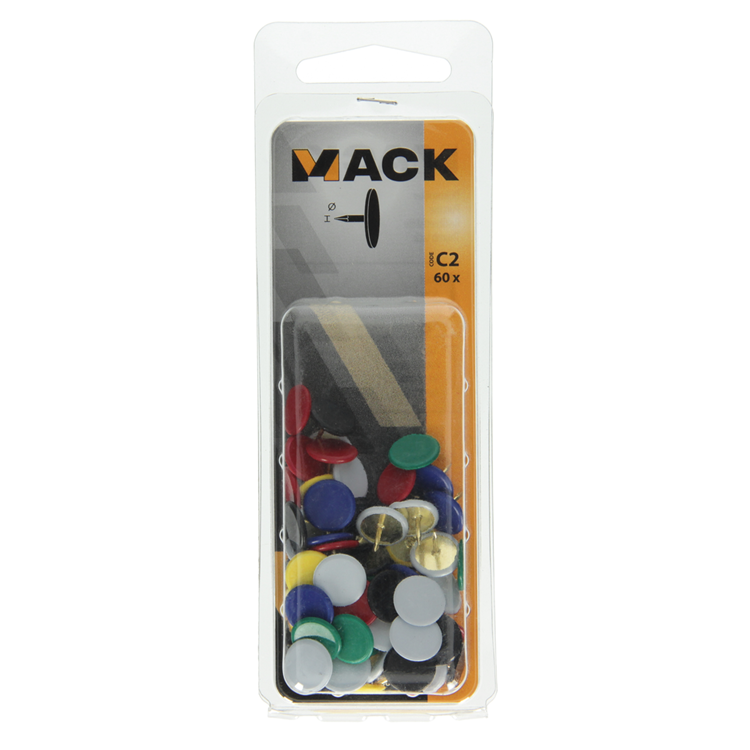 Mack 1017868 - duimspijker staal assortiment 60 st | 10 stuks